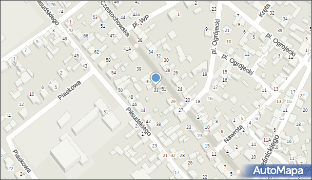 Siewierz, Częstochowska, 33, mapa Siewierz