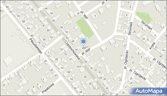 Siewierz, Częstochowska, 42a, mapa Siewierz