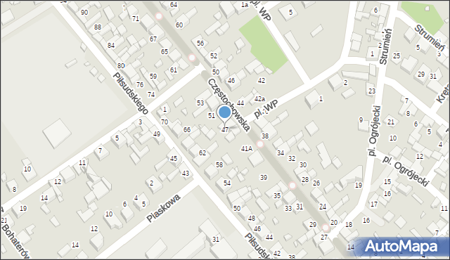 Siewierz, Częstochowska, 47, mapa Siewierz