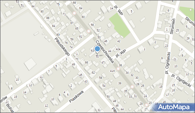 Siewierz, Częstochowska, 51, mapa Siewierz