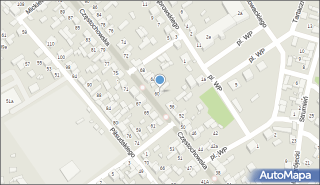 Siewierz, Częstochowska, 62, mapa Siewierz