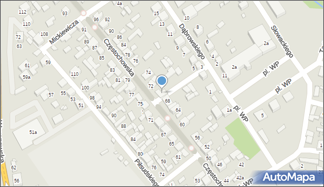 Siewierz, Częstochowska, 70, mapa Siewierz