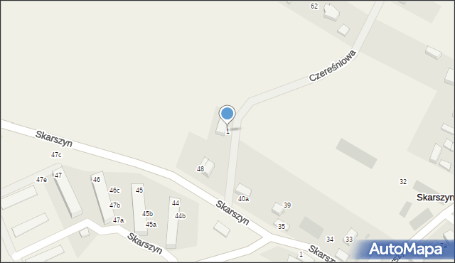 Skarszyn, Czereśniowa, 1, mapa Skarszyn