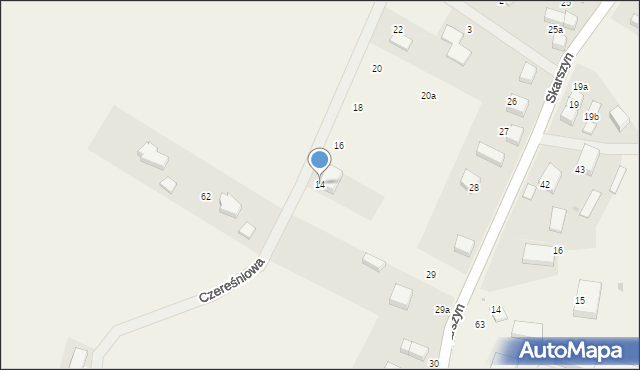 Skarszyn, Czereśniowa, 14, mapa Skarszyn