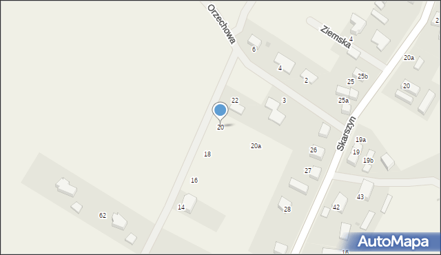 Skarszyn, Czereśniowa, 20, mapa Skarszyn