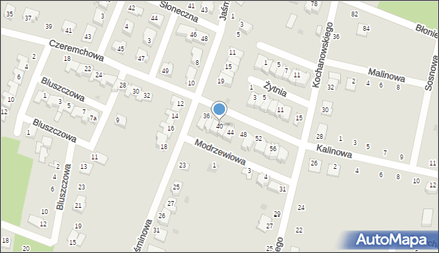 Skaryszew, Czeremchowa, 40, mapa Skaryszew