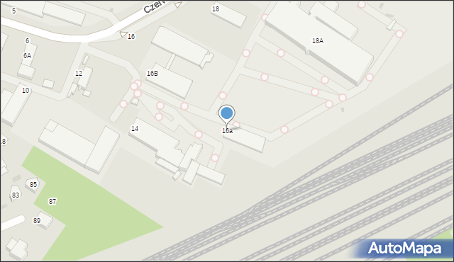 Skierniewice, Czerwona, 16a, mapa Skierniewic