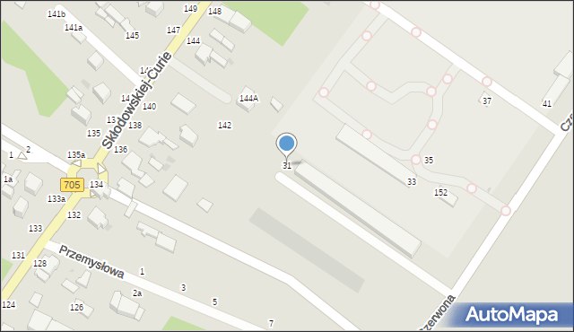 Skierniewice, Czerwona, 31, mapa Skierniewic