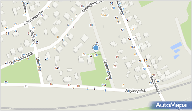 Skierniewice, Czwartaków, 26, mapa Skierniewic