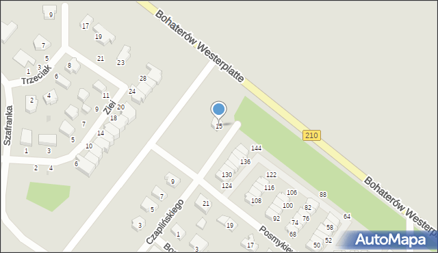 Słupsk, Czaplińskiego Tadeusza, 15, mapa Słupska