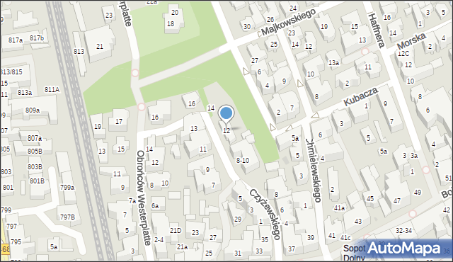 Sopot, Czyżewskiego Józefa, 12, mapa Sopotu