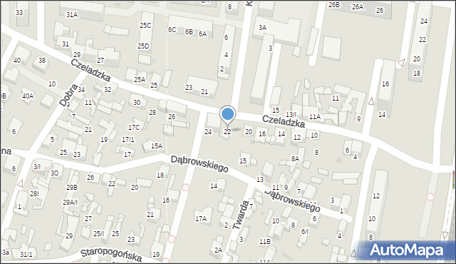 Sosnowiec, Czeladzka, 22, mapa Sosnowca