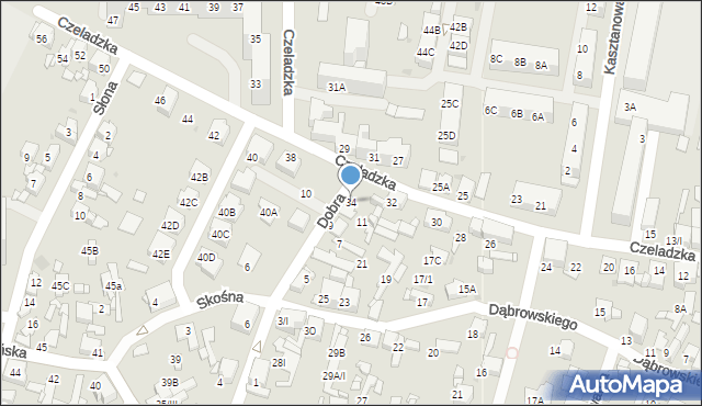 Sosnowiec, Czeladzka, 34, mapa Sosnowca