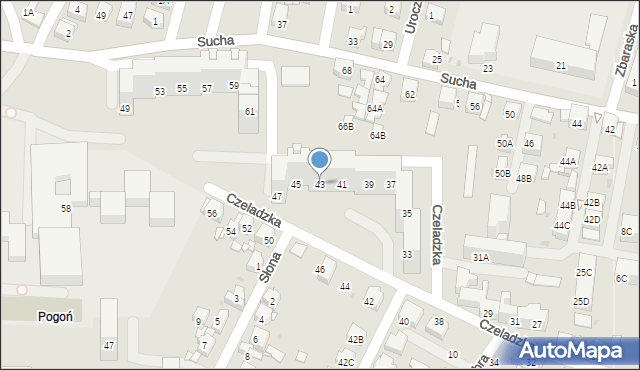 Sosnowiec, Czeladzka, 43, mapa Sosnowca