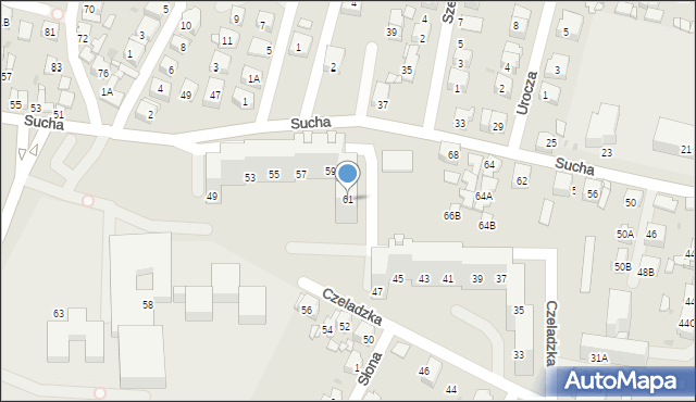 Sosnowiec, Czeladzka, 61, mapa Sosnowca