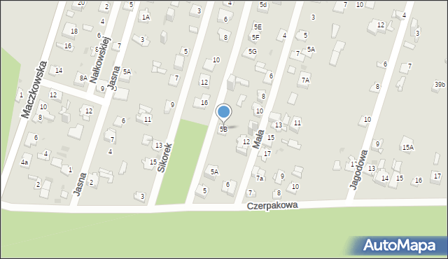 Sosnowiec, Czerpakowa, 5B, mapa Sosnowca