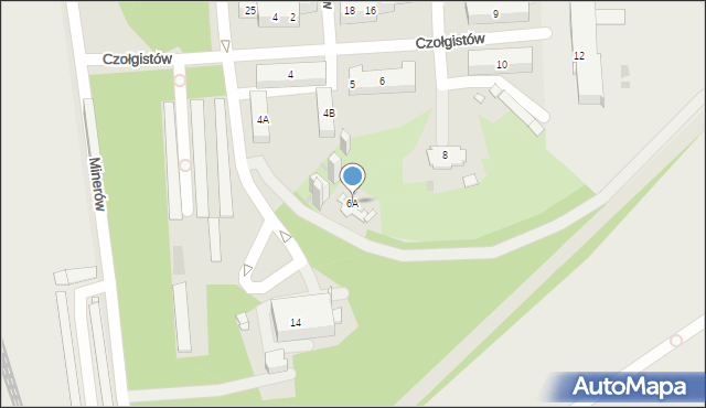 Sosnowiec, Czołgistów, 6A, mapa Sosnowca