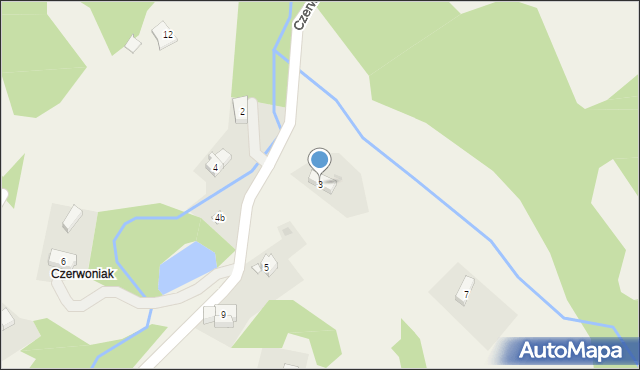 Sosnówka, Czerwona Dolina, 3, mapa Sosnówka