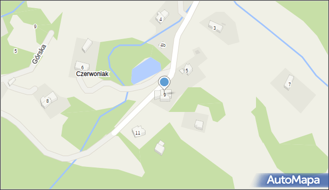 Sosnówka, Czerwona Dolina, 9, mapa Sosnówka