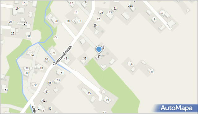 Spytkowice, Czarnowiejska, 37, mapa Spytkowice