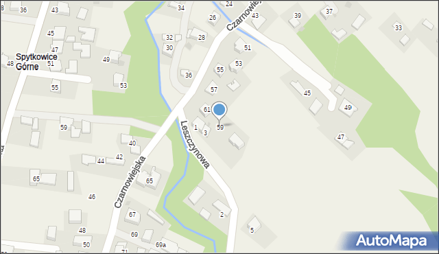 Spytkowice, Czarnowiejska, 59, mapa Spytkowice