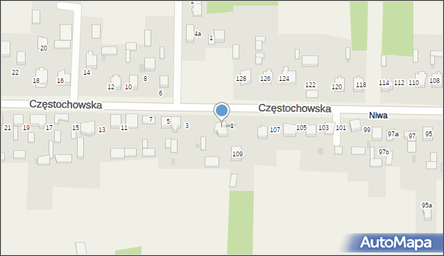 Srocko, Częstochowska, 1, mapa Srocko