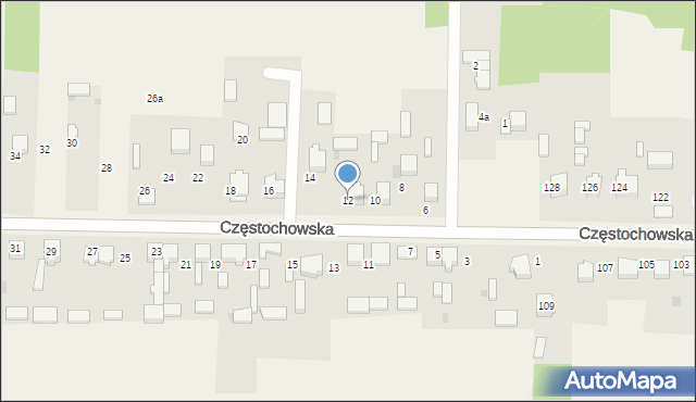 Srocko, Częstochowska, 12, mapa Srocko