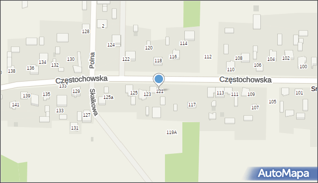 Srocko, Częstochowska, 121, mapa Srocko