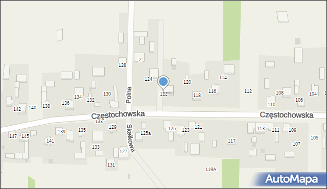 Srocko, Częstochowska, 122, mapa Srocko