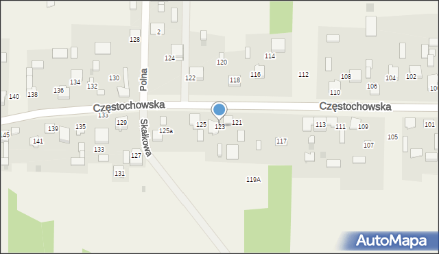 Srocko, Częstochowska, 123, mapa Srocko