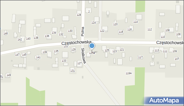 Srocko, Częstochowska, 125a, mapa Srocko