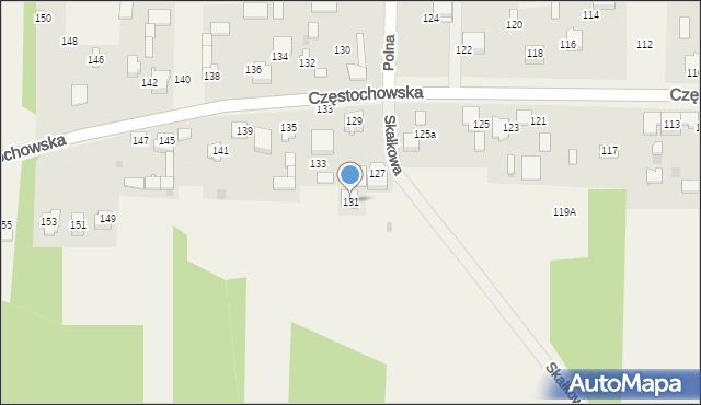 Srocko, Częstochowska, 131, mapa Srocko