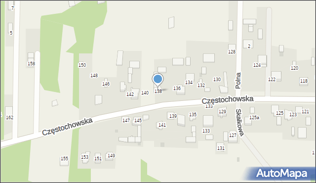Srocko, Częstochowska, 138, mapa Srocko