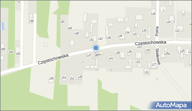 Srocko, Częstochowska, 145, mapa Srocko