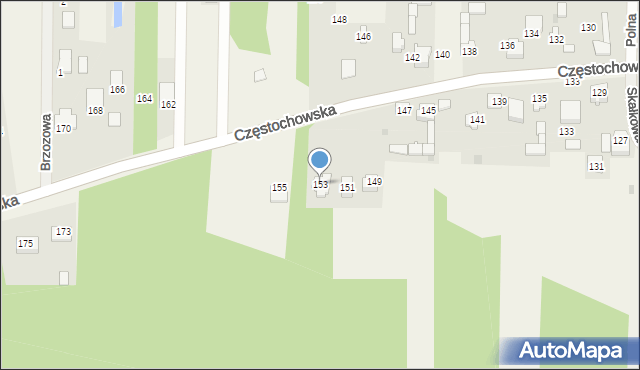 Srocko, Częstochowska, 153, mapa Srocko