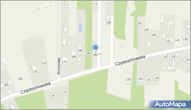 Srocko, Częstochowska, 162, mapa Srocko