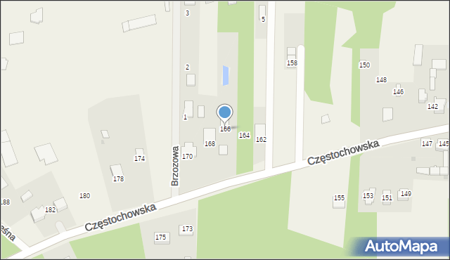 Srocko, Częstochowska, 166, mapa Srocko