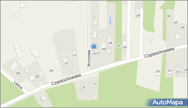 Srocko, Częstochowska, 170, mapa Srocko