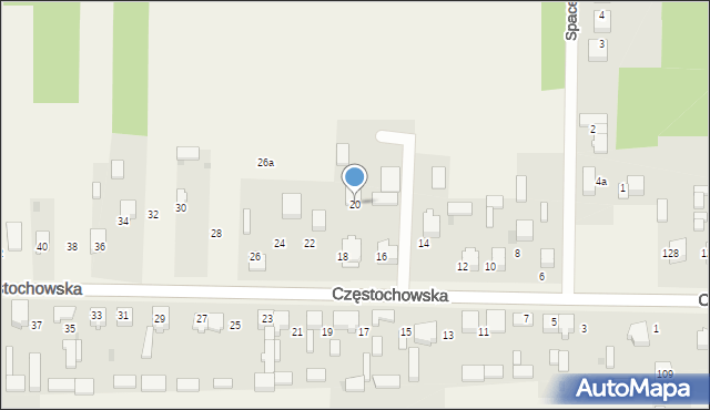 Srocko, Częstochowska, 20, mapa Srocko