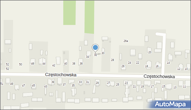 Srocko, Częstochowska, 32, mapa Srocko