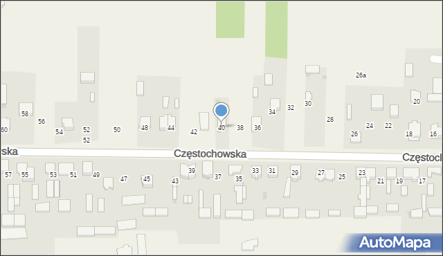 Srocko, Częstochowska, 40, mapa Srocko