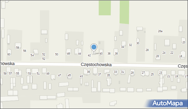 Srocko, Częstochowska, 42, mapa Srocko