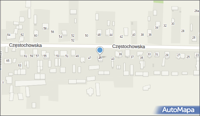 Srocko, Częstochowska, 45, mapa Srocko