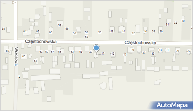 Srocko, Częstochowska, 47, mapa Srocko