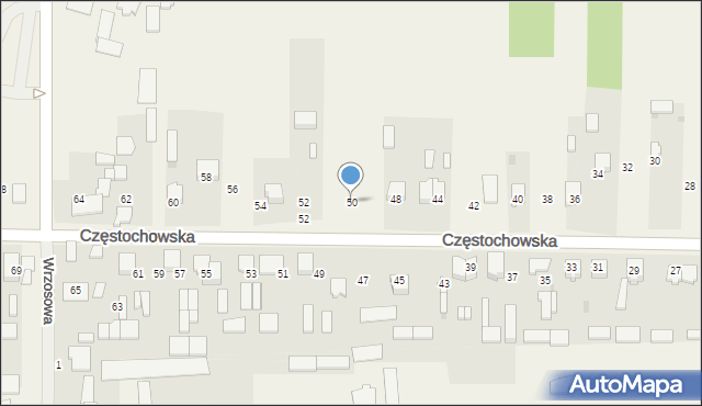 Srocko, Częstochowska, 50, mapa Srocko