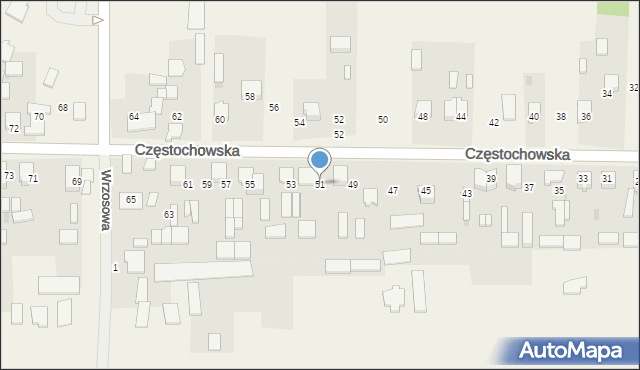 Srocko, Częstochowska, 51, mapa Srocko