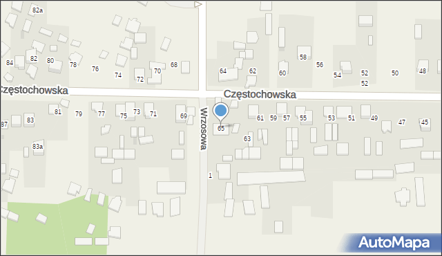Srocko, Częstochowska, 65, mapa Srocko