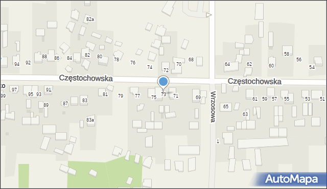 Srocko, Częstochowska, 73, mapa Srocko