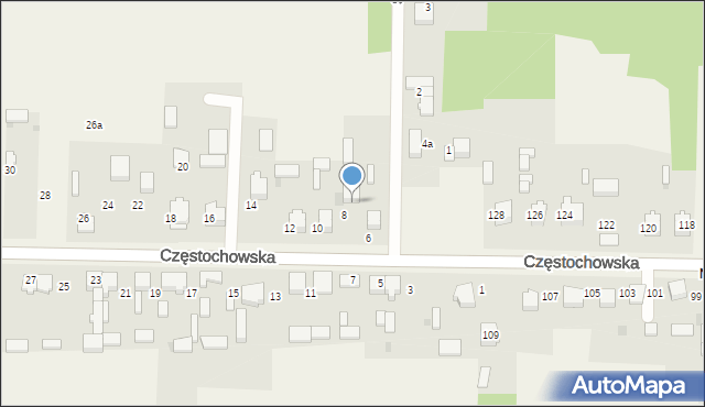 Srocko, Częstochowska, 8, mapa Srocko
