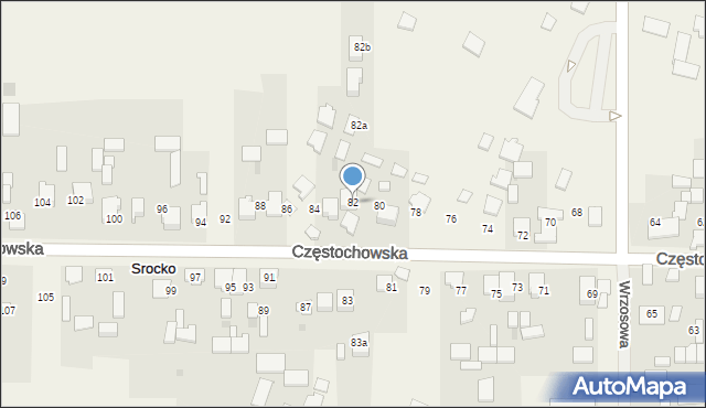 Srocko, Częstochowska, 82, mapa Srocko